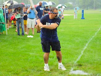 Villa Park Police Office Batting Blindfolded